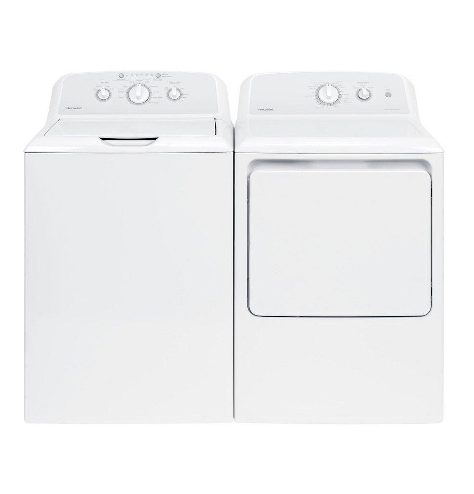 Hotpoint&reg; White/Grey 27 in. 6.2 cu. ft. Gas Dryer 