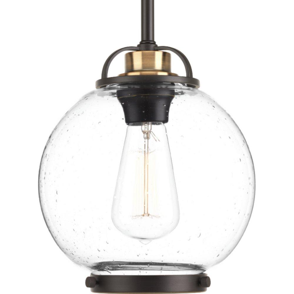 Progress Lighting Antique Bronze 8 in. 100W 1-Light Medium E-26 Incandescent Pendant 