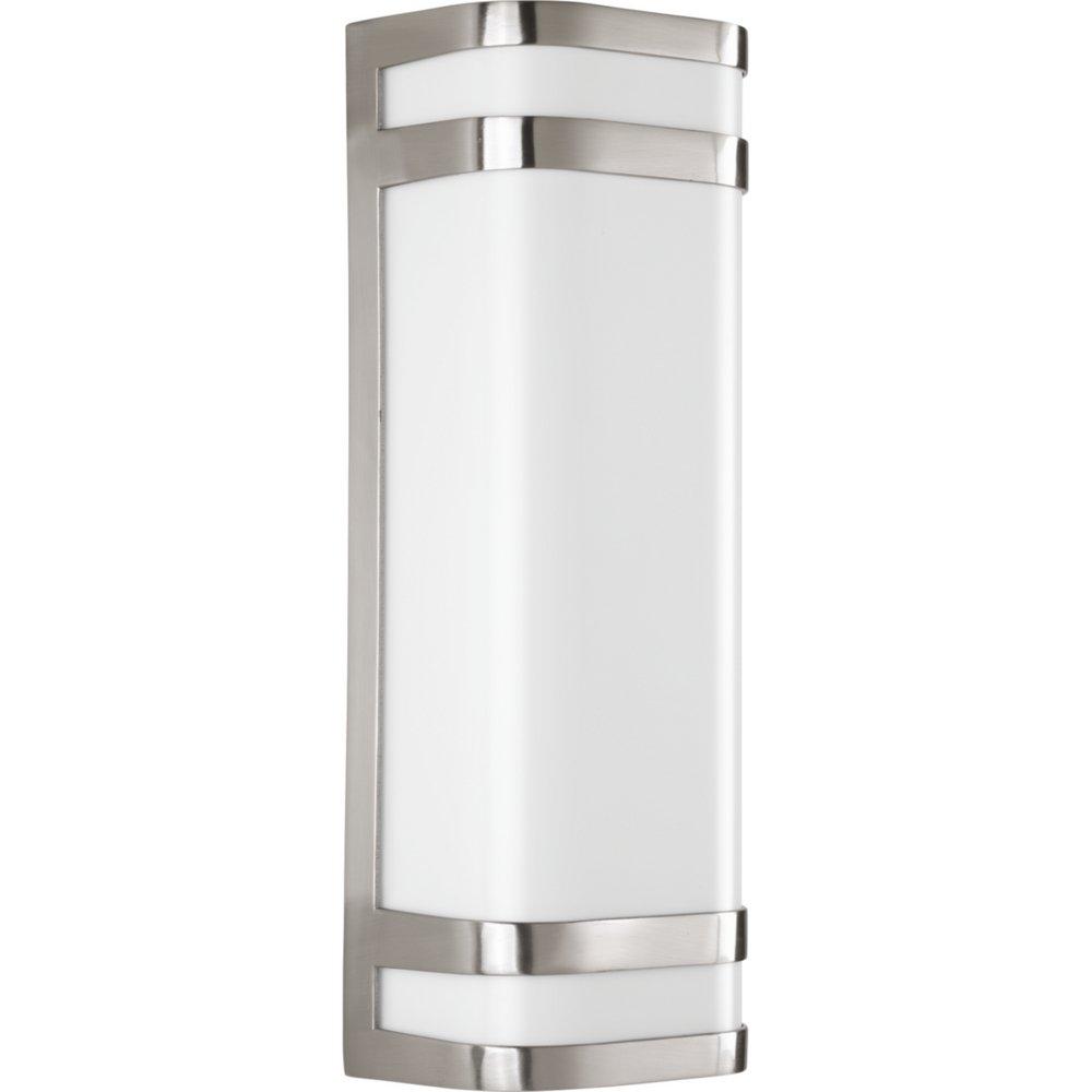 Progress Lighting Brushed Nickel 9W 2-Light Outdoor Wall Sconce with Polycarbonate Acrylic Glass 