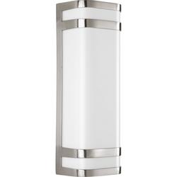 9W 2-Light Outdoor Wall Sconce with Polycarbonate Acrylic Glass in Brushed Nickel