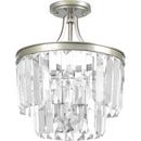 Progress Lighting Silver Ridge 15-1/2 in. 60W 3-Light Candelabra E-12 Base Incandescent Semi-Flush Mount Ceiling Fixture 
