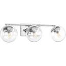 Progress Lighting Polished Chrome 60W 3-Light Candelabra E-12 Base Incandescent Bath Light 