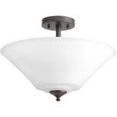 Progress Lighting Antique Bronze 12-1/8 in. 3-Light Semi-Flush Mount Convertible Ceiling Fixture 
