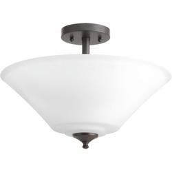 100W 3-Light Semi-Flush Mount Ceiling Fixture with Medium E-26 Base in Antique Bronze