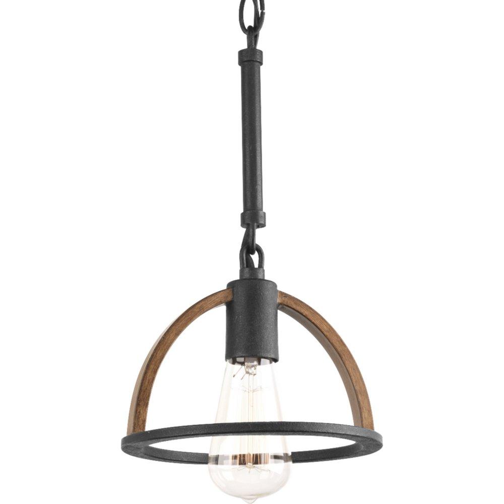 Progress Lighting Gilded Iron 14-3/4 in. 60W 1-Light Medium E-26 Base Mini Pendant 