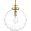 Progress Lighting Natural Brass 12 in. 100W 1-Light Medium E-26 Incandescent Pendant 