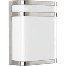 17W 1-Light Outdoor Wall Sconce with Polycarbonate Acrylic Glass in Brushed Nickel