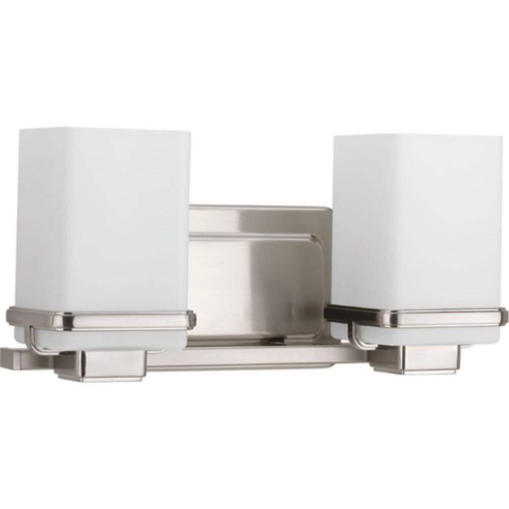 Progress Lighting Brushed Nickel 100W 2-Light Medium E-26 Base Incandescent Bath Light 