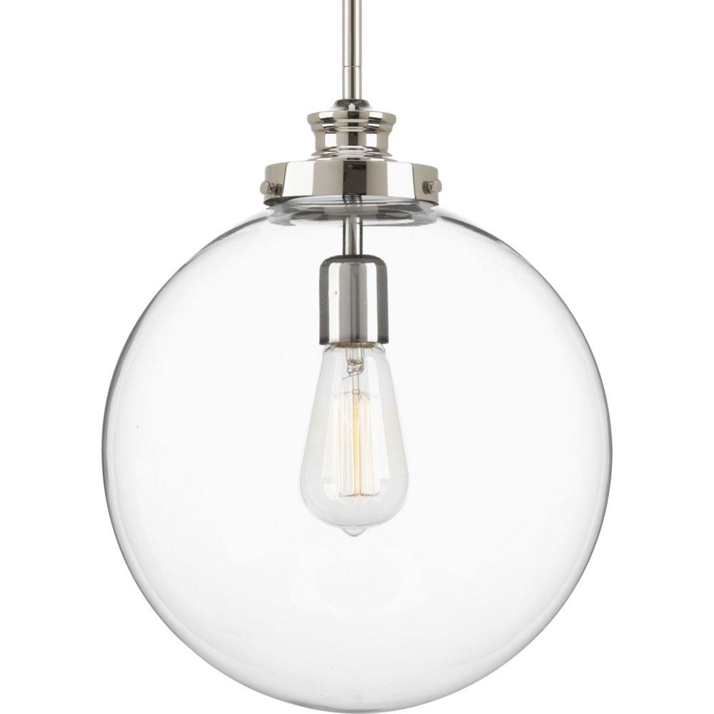 Progress Lighting Polished Nickel 15 in. 100W 1-Light Medium E-26 Base Large Pendant 