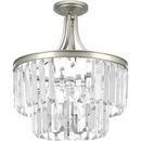 Progress Lighting Silver Ridge 16-1/4 in. 60W 3-Light Candelabra E-12 Incandescent Semi-Flush Mount Convertible Ceiling Light 