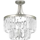 Progress Lighting Silver Ridge 19 in. 60W 3-Light Candelabra E-12 Base Incandescent Semi-Flush Mount Ceiling Fixture 
