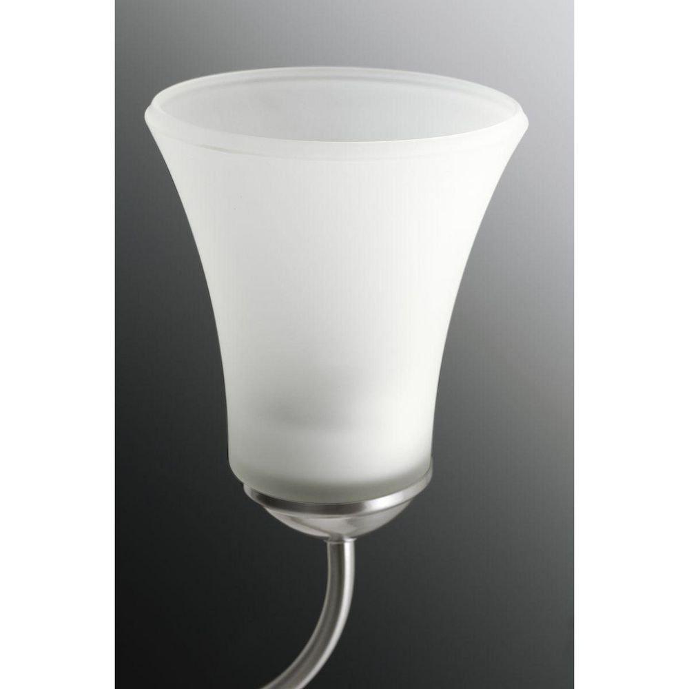 Progress Lighting Brushed Nickel 100W 5-Light Medium E-26 Base Incandescent Chandelier with Etched Glass 