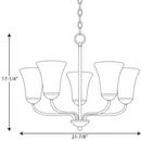 Progress Lighting Brushed Nickel 100W 5-Light Medium E-26 Base Incandescent Chandelier with Etched Glass 