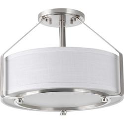 75W 3-Light Semi-Flush Mount Ceiling Fixture with Medium E-26 Base in Brushed Nickel
