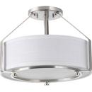 Progress Lighting Brushed Nickel 75W 3-Light Medium E-26 Base Incandescent Semi-Flush Mount Ceiling Fixture 