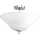 12-1/8 in. 3-Light Semi-Flush Mount Convertible Ceiling Fixture in Brushed Nickel