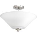 100W 3-Light Semi-Flush Mount Ceiling Fixture with Medium E-26 Base in Brushed Nickel