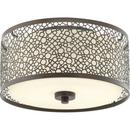 5-7/8 in. 17W 1-Light LED Flushmount Ceiling Fixture with Etched Parchment Glass in Antique Bronze
