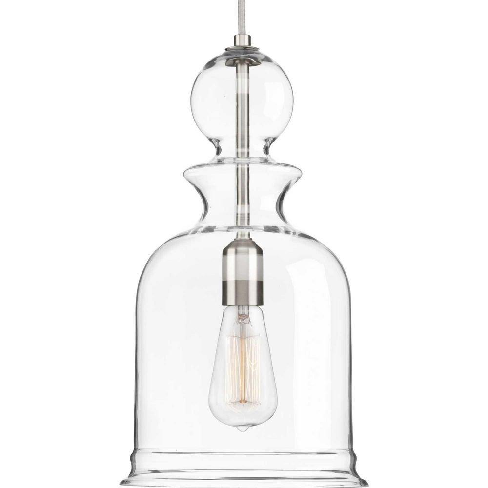 Progress Lighting Brushed Nickel 16-1/2 in. 1-Light Pendant 