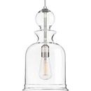 Progress Lighting Brushed Nickel 16-1/2 in. 1-Light Pendant 