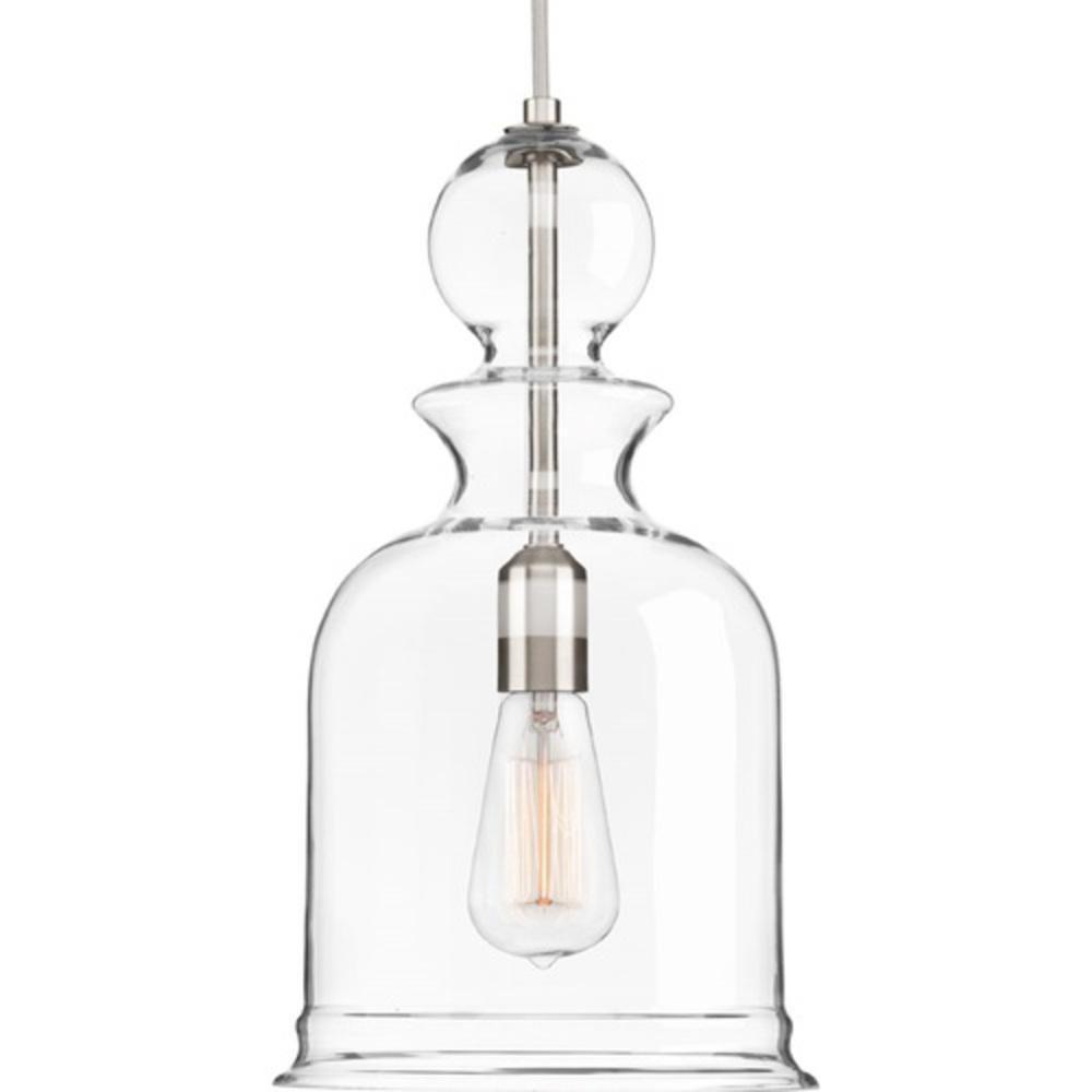 Progress Lighting Brushed Nickel 16-1/2 in. 1-Light Pendant 