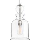 Progress Lighting Brushed Nickel 16-1/2 in. 1-Light Pendant 