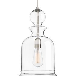 16-1/2 in. 1-Light Pendant in Brushed Nickel