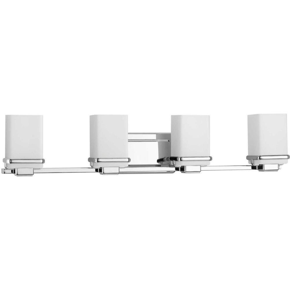 Progress Lighting Polished Chrome 100W 4-Light Medium E-26 Base Incandescent Bath Light 