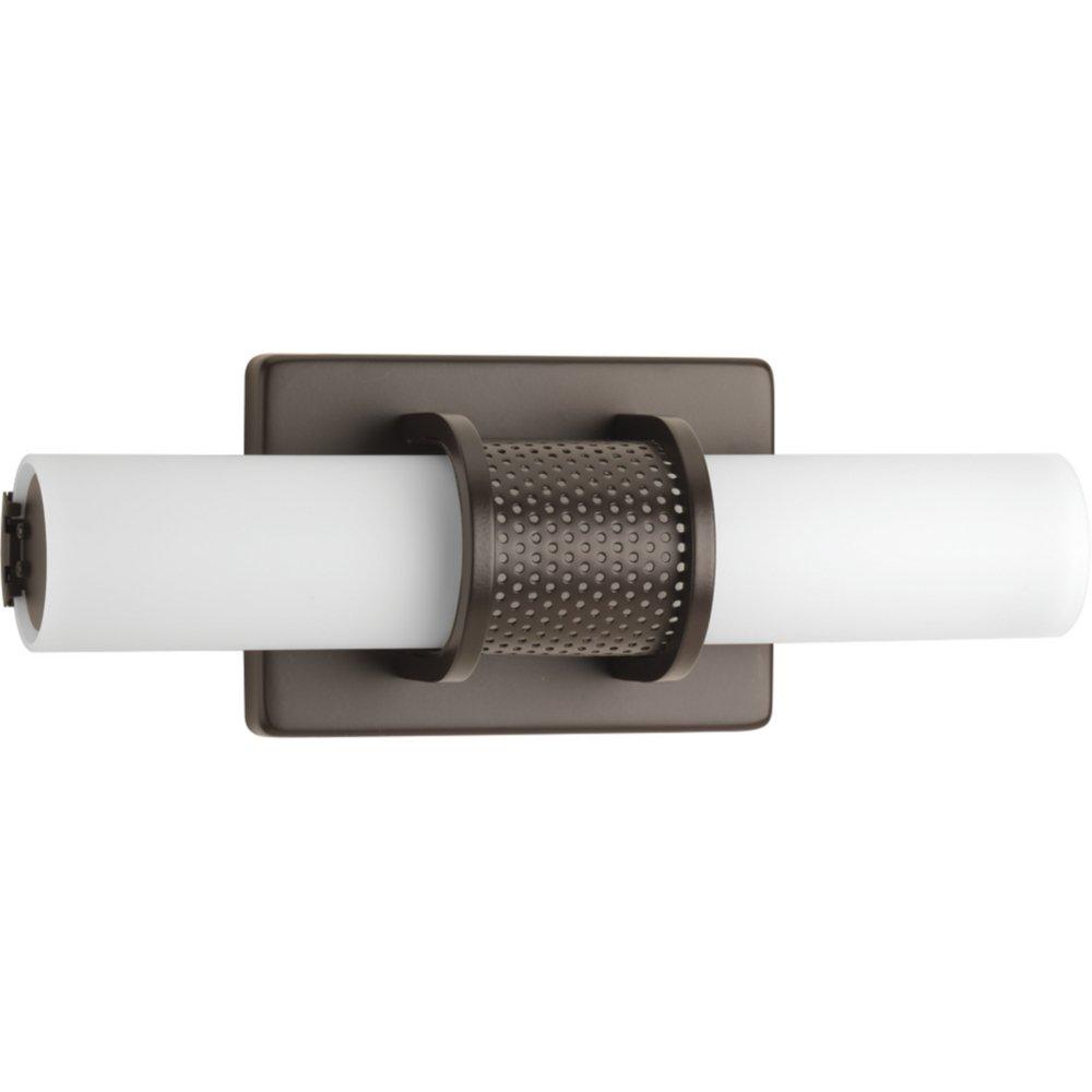 Progress Lighting Architectural Bronze 20W 1-Light Vanity Wall Fixture with Etched Opal Glass 