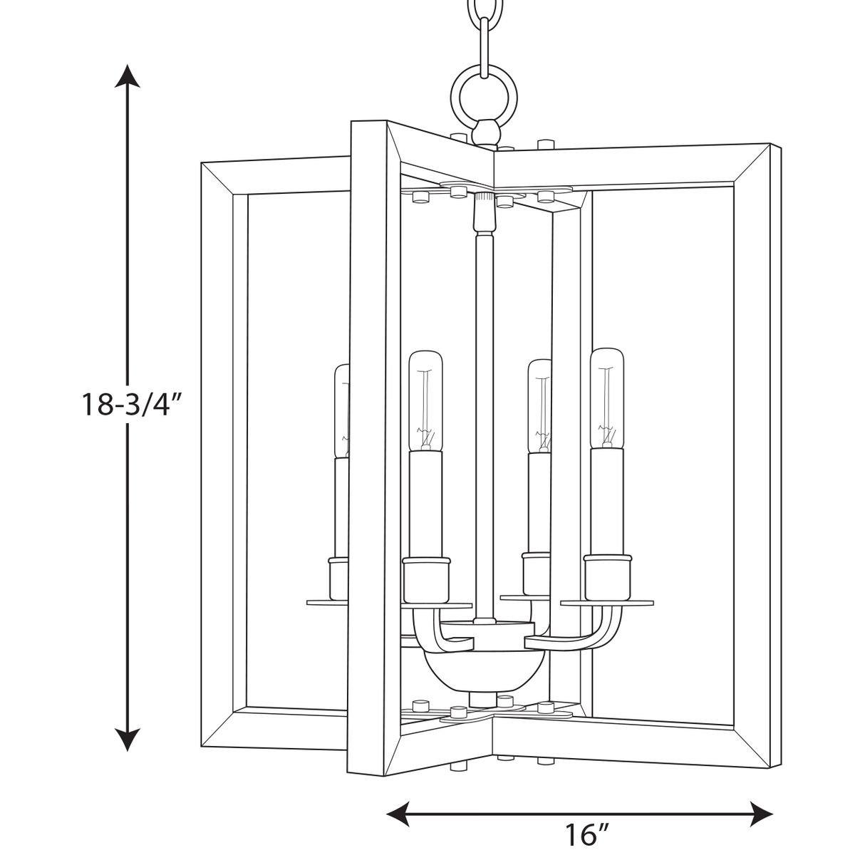 Progress Lighting Galvanized 16 in. 4-Light Candelabra E-12 Base Chandelier 