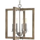 Progress Lighting Galvanized 16 in. 4-Light Candelabra E-12 Base Chandelier 