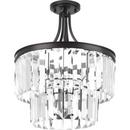 Progress Lighting Antique Bronze 16-1/4 in. 60W 3-Light Candelabra E-12 Incandescent Semi-Flush Mount Convertible Ceiling Light 