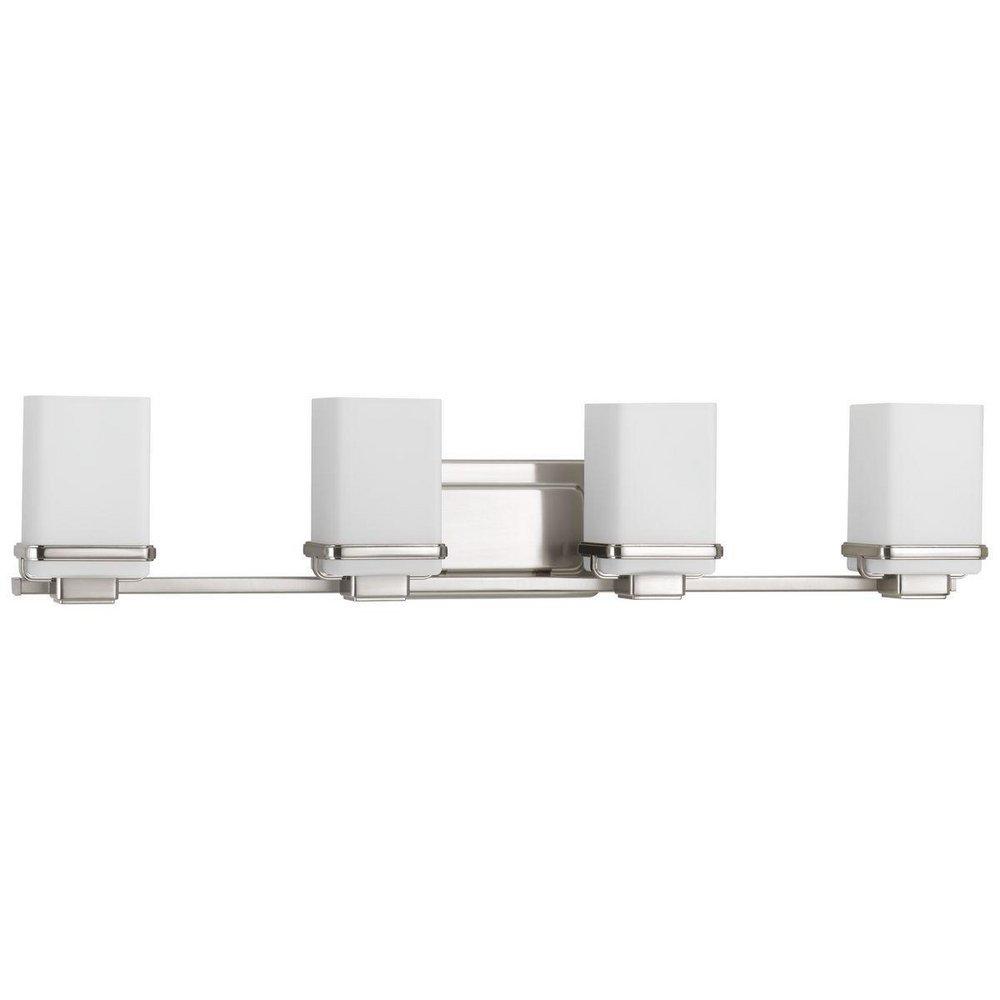 Progress Lighting Brushed Nickel 100W 4-Light Medium E-26 Base Incandescent Bath Light 