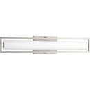 3-3/8 in. 35W 1-Light Linear Vanity with Etched White Glass in Brushed Nickel