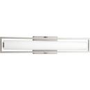 Progress Lighting Brushed Nickel 3-3/8 in. 35W 1-Light Linear Vanity with Etched White Glass 