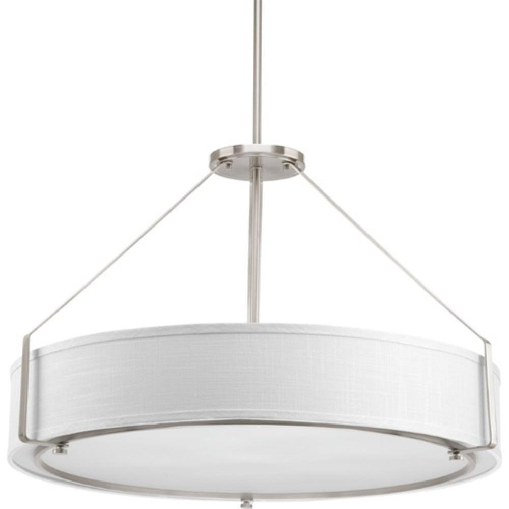 Progress Lighting Brushed Nickel 30 in. 75W 6-Light Medium E-26 Incandescent Pendant 