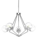 60W 5-Light Candelabra E-12 Base Incandescent Chandelier with Clear Glass in Polished Chrome