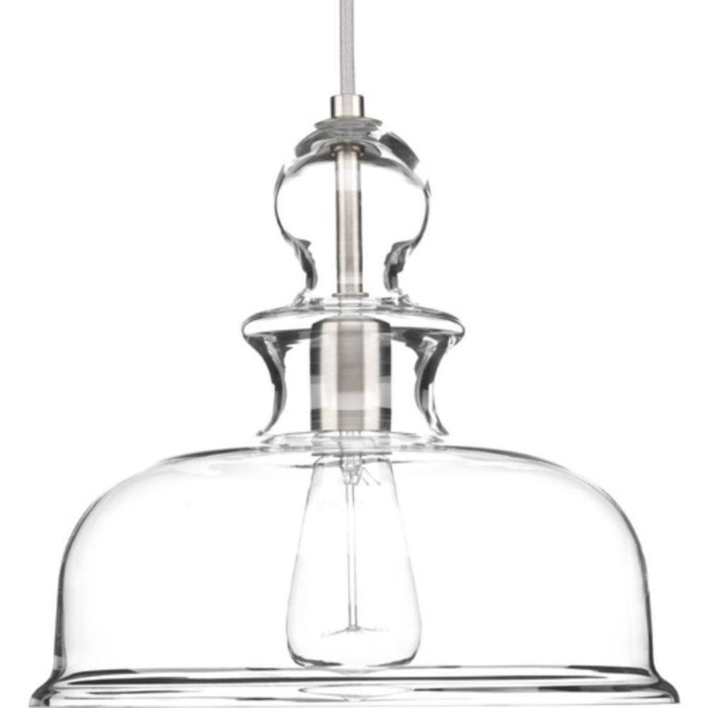 Progress Lighting Brushed Nickel 11-1/4 in. 75W 1-Light Medium E-26 Base Pendant 
