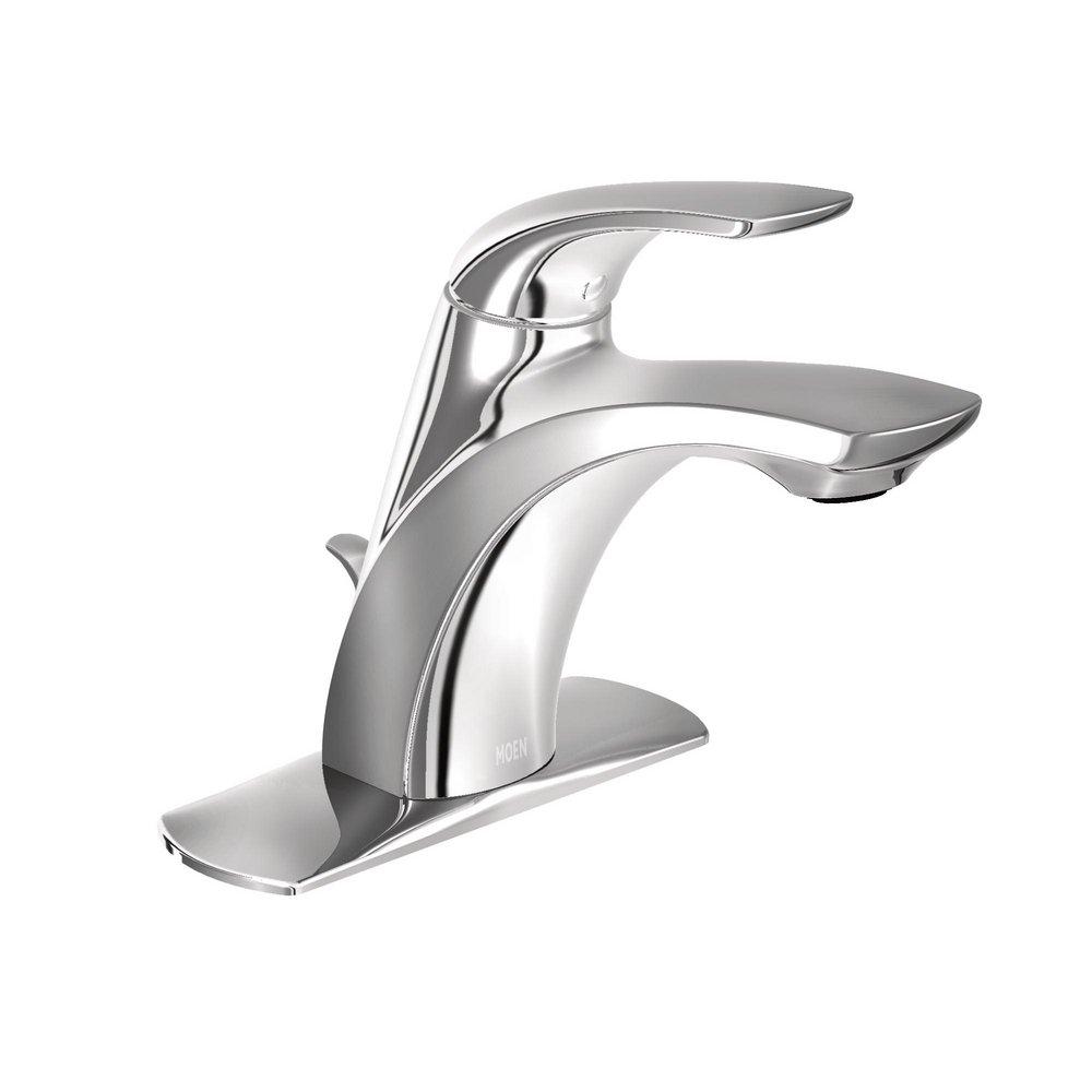 Moen Polished Chrome Single Handle Centerset Bathroom Sink Faucet 