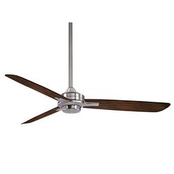 52 in. 3-Blade Indoor Ceiling Fan in Brushed Nickel/Maple