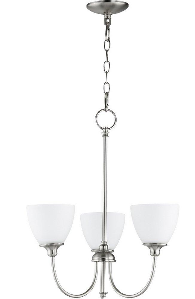 Quorum International Satin Nickel 21 in. 3-Light Medium E-26 Base Chandelier 