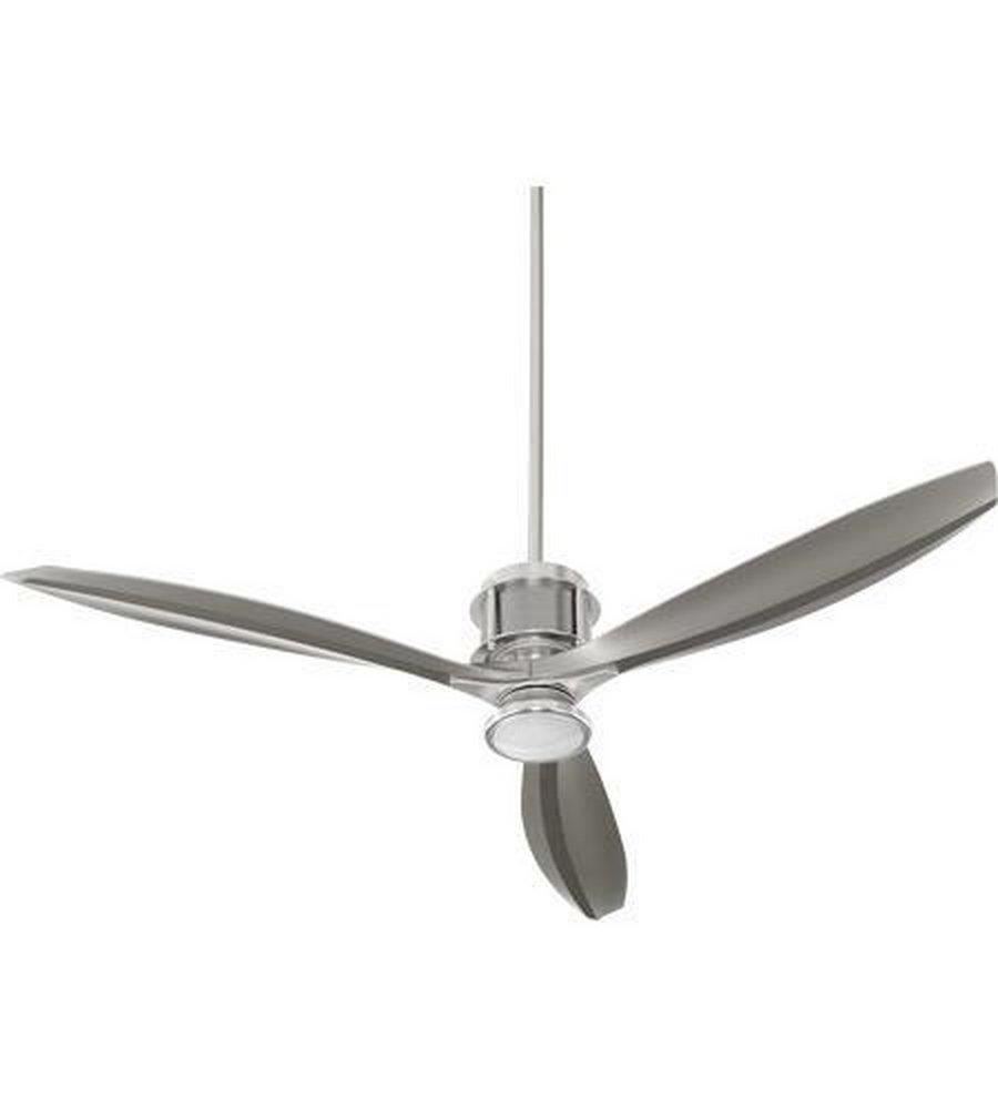 Quorum International Satin Nickel 56 in. 28W 3-Blade LED Ceiling Fan 