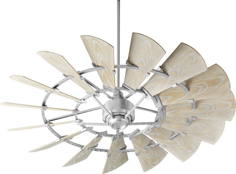 Quorum International Galvanized 60 in. 32.6W 15-Blade Ceiling Fan 
