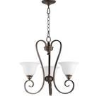Quorum International Oiled Bronze 21-1/4 in. 60W 3-Light Medium E-26 Base Chandelier 
