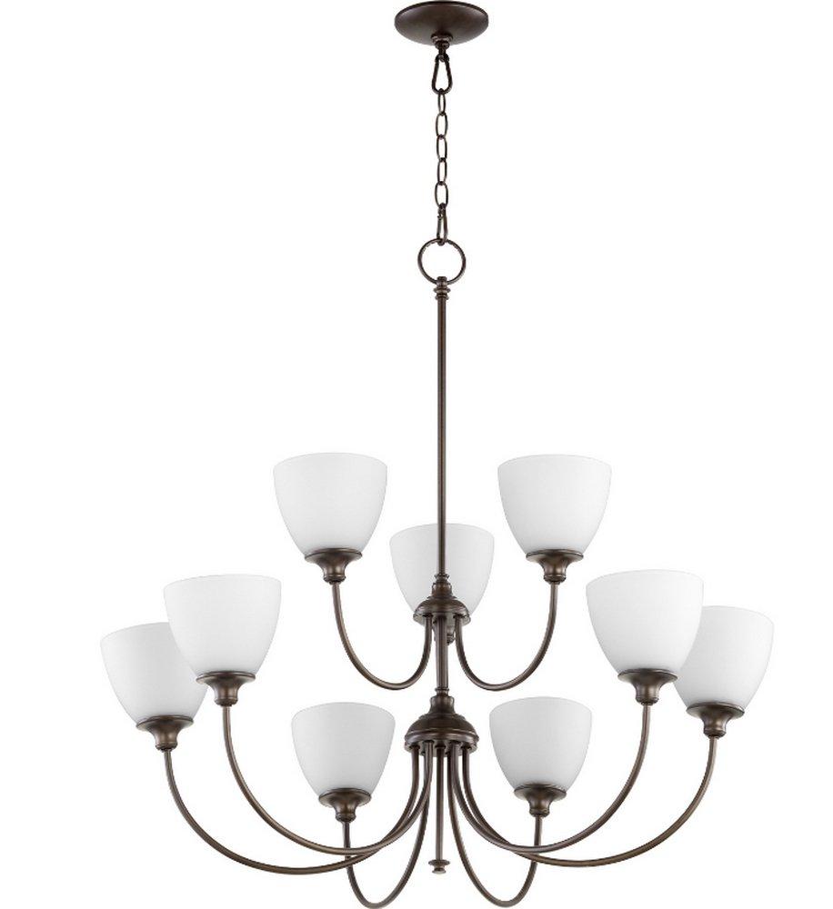 Quorum International Oiled Bronze 32 in. 9-Light Medium E-26 Base Chandelier 