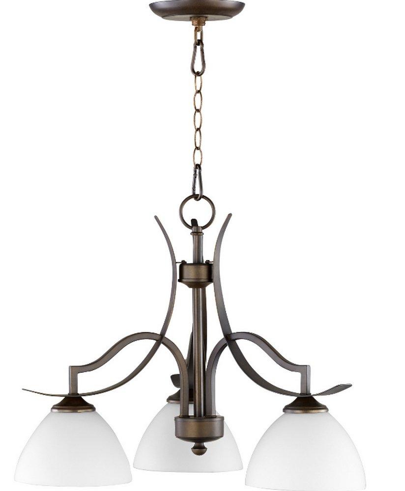 Quorum International Oiled Bronze 24 in. 3-Light Medium E-26 Base Chandelier 