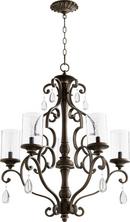 Quorum International Vintage Copper 27-1/2 in. 5-Light Candelabra E-12 Base Chandelier 