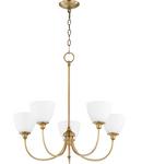 Quorum International Aged Brass 27 in. 5-Light Medium E-26 Base Chandelier 