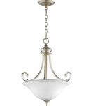 Quorum International Aged Silver 75W 3-Light Medium E-26 Base Incandescent Pendant 