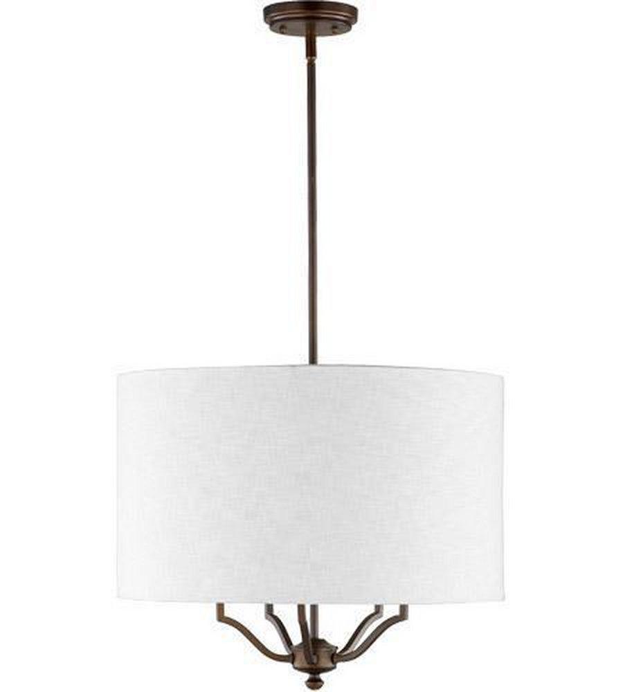 Quorum International Oiled Bronze 60W 5-Light Candelabra E-12 Base Incandescent Pendant 